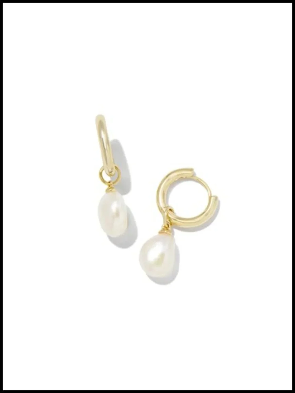 Kendra Scott Willa Pearl Huggie Earrings White Pearl